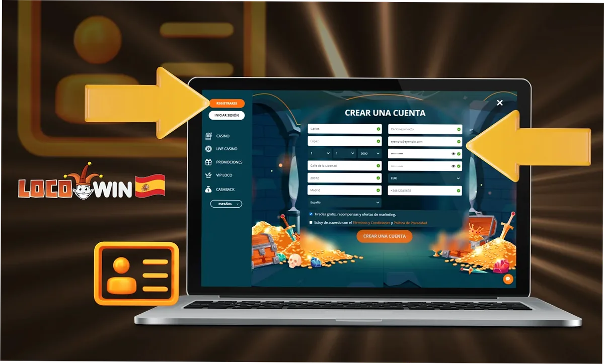 Registrarse en LocoWin Casino España